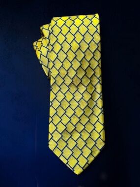 PAUL STUART WOVEN SILK DECO TIE ENGLAND